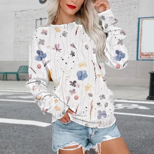 Vista 3 de AKSODJF Sudadera para mujer, casual, manga larga, sin botones, para Halloween, otoño e invierno, cuello redondo, informal, sin botones