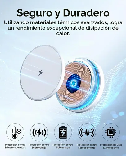 Vista 4 de Paquete de 2 cargadores inalámbricos magnéticos MagSafe para iPhone 17 y 16, almohadilla de carga rápida con 2 bloques de carga USB C de Apple
