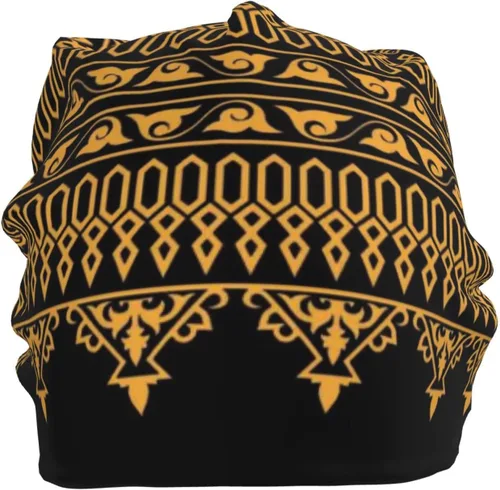 Vista 2 de Gorro africano holgado para adultos, tejido elástico, de calavera, gorro de invierno para exteriores para mujeres y hombres