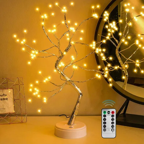 Vista 8 de 36 luces LED brillantes de cerezo en forma de árbol, lámpara de hadas, lámpara de árbol espiritual artificial para manualidades, funciona
