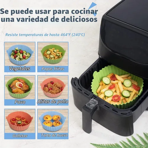 Vista 7 de Revestimientos de silicona – Forro antiadherente reutilizable compatible con accesorios COSORI para cestas de freidora de aire