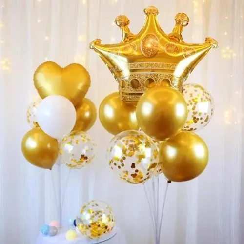 Vista 7 de 8 globos de papel de aluminio con corona dorada, decoraciones para fiestas, bodas, despedidas de soltera, matrimonios, compromisos