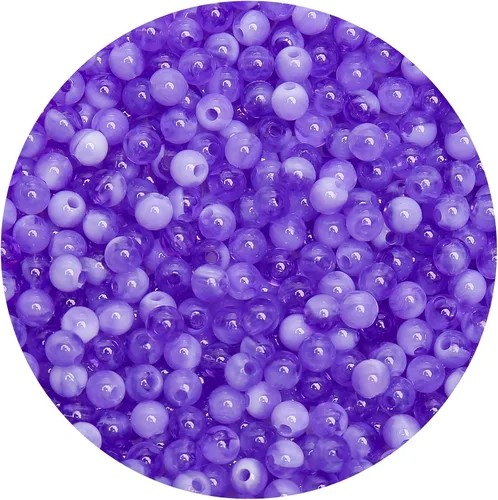 Vista 60 de BONNY BOXX 2000 piezas 4 mm cuentas redondas de acrílico de zafiro suave, bolas de plástico de chicle de burbujas, cuentas gruesas de bolas