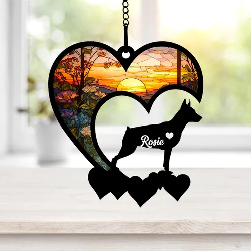 Vista 15 de NAZENTI Atrapasoles personalizado de sabueso afgano, adorno conmemorativo personalizado para la pérdida de mascotas, regalo de condolencia