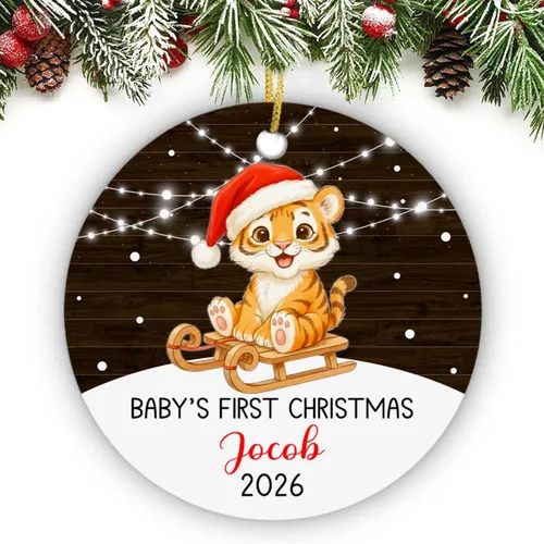 Vista 21 de Adorno de conejito de bebé, adorno personalizado con nombre y año para recién nacido 2026, decoración de conejo de Navidad personalizada, regalo