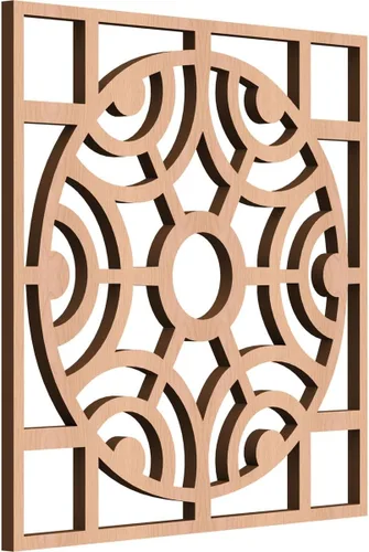 Vista 17 de Walton Paneles de pared decorativos de madera con calado, pequeños, 11 3/8 pulgadas de ancho x 11 3/8 pulgadas de alto x 1/4 pulgadas de alto, nogal