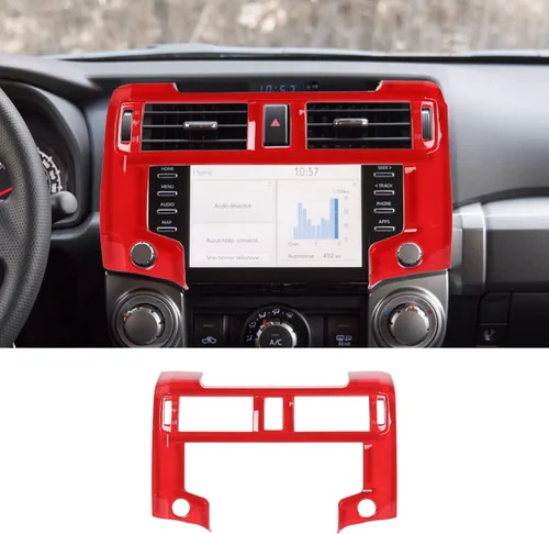 Vista 8 de Borde para panel de navegación, cubierta de tablero GPS para consola central compatible con Toyota 4Runner 2020-2023, color negro