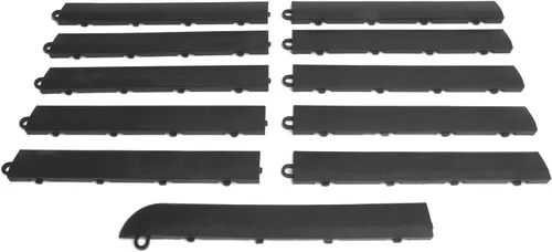 Vista 13 de Kit de borde de transición femenino Big Floors, borde de piso de garaje modular entrelazado duradero, compatible con productos RaceDeck, GarageTrac