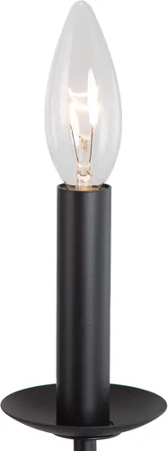 Vista 8 de LOG BARN Lámpara de araña de granja, lámpara negra de 5 luces, moderna lámpara de comedor con colgantes de cristal, 24.5 pulgadas de diámetro