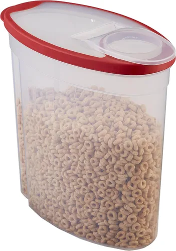 Vista 4 de Rubbermaid contenedor para cereales transparente tapa roja (1,5 galones) – 1783748., Rojo