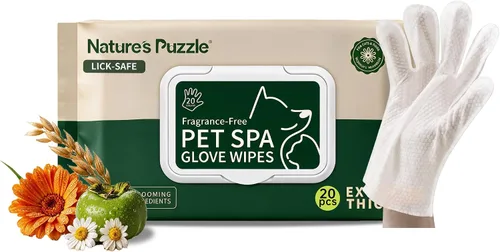 Vista 10 de Toallitas hipoalergénicas para guantes de baño para perros