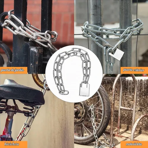 Vista 6 de 1 juego de 40 pulgadas de cadena de acero inoxidable para bicicleta