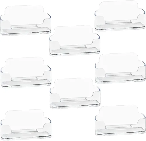 Vista 8 de HSYMQ Soporte de acrílico para tarjetas de visita para escritorio, soporte de plástico transparente para tarjetas de visita, se adapta a 30-50