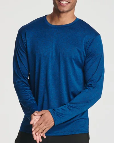 Vista 4 de Real Essentials - Paquete de 4 unidades camisa Dry-Fit de manga larga para hombre, disipa la humedad, con protección solar FPU 50+ contra rayos
