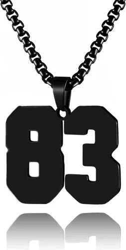 Vista 82 de Collar de Número Dorado para Hombre, Cadena de Acero Inoxidable con Colgante de Número para Atletas, Joyería Deportiva Personalizada para Niños