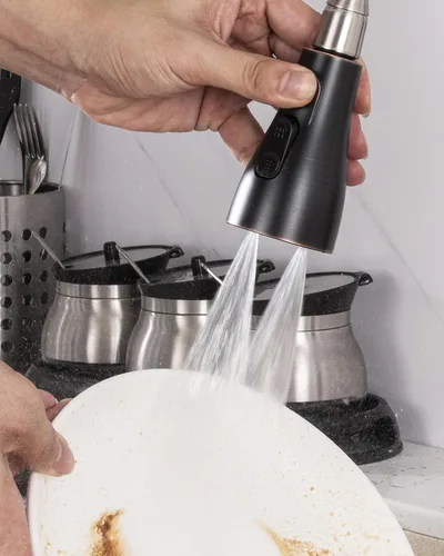 Vista 9 de Kitchen Faucet Spray Head Replacement, Pull Down Sprayer with 15 Adapters Bronce frotado con aceite