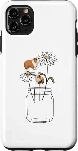 Vista 12 de iPhone 12 mini linda mamá conejillo de indias, funda de flores de conejillo de indias
