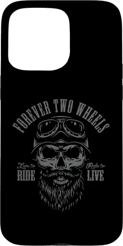 Vista 31 de Forever Two Wheels Biker Skull with Beard Motorcycle Design - Carcasa para iPhone 17