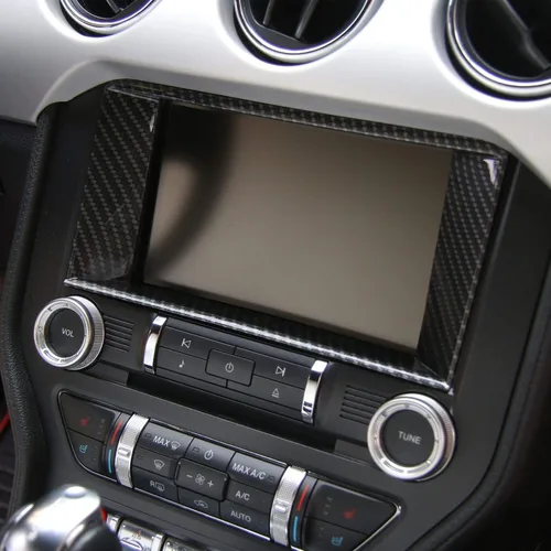 Vista 7 de RT-TCZ Cubierta de bisel de marco de panel de navegación GPS de fibra de carbono de 8 pulgadas para accesorios interiores del tablero para Ford