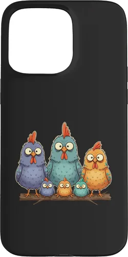 Vista 31 de Chicken: My Cluck Crew, Three Big Hens + Four Tiny Chicks Case for iPhone 16