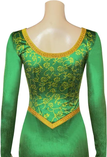 Vista 5 de Toitaly Disfraz de Fiona para mujer, vestido de princesa Fiona para adultos, vestido verde Fiona para Halloween