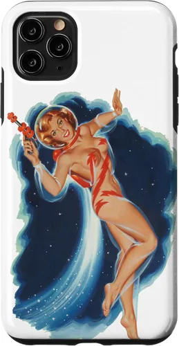 Vista 11 de Funda para iPhone 15 Space Explorer Ciencia ficción Ciencia Ficción Pin Up Girl