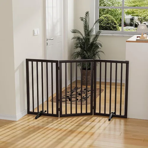 Vista 2 de Puerta para perros de 32 pulgadas de alto, puerta independiente para perros, para escaleras, puerta plegable para mascotas para perros