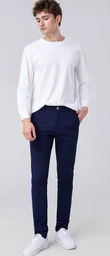Vista 3 de Plaid&Plain Pantalones ajustados caqui para hombre