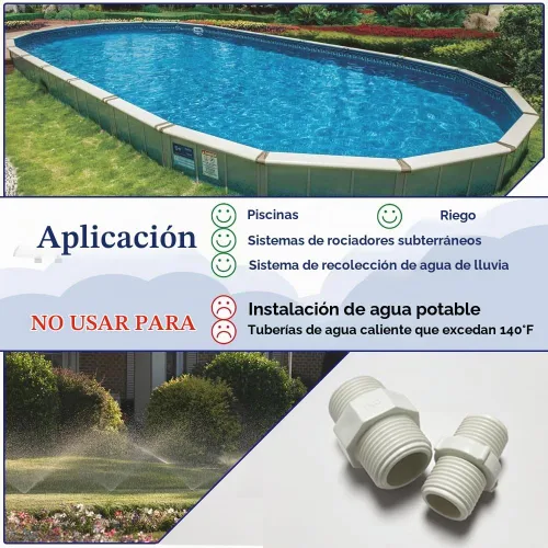 Vista 6 de 2 unids 1-1/2 "PVC accesorios de tubería pezón G1-1/2 X G1-1/2 macho a macho conector adaptador de acoplamiento de rosca HE023-1-1/2