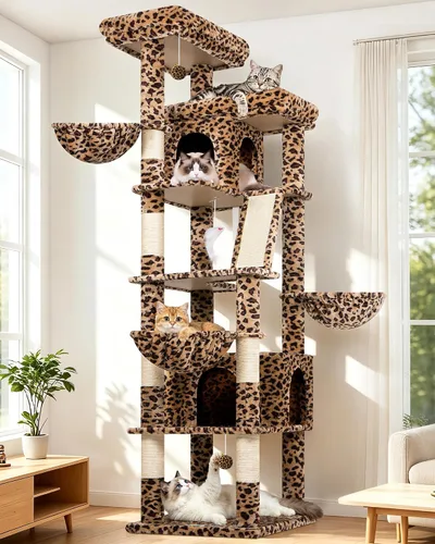 Vista 11 de Globlazer Árbol para gatos extra grande, torre de 80 pulgadas XXL de altura, árbol para gatos alto para múltiples gatos de interior, gatos adultos