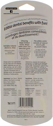 Vista 2 de Hartz Chew N' Clean Dental Duo - Juguete masticable para perros, sabor a tocino, mediano 1 unidad (paquete de 6)