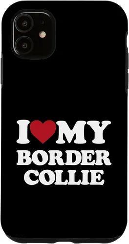 Vista 8 de iPhone 16 I Love My Border Collie - I Heart My Border Collie Case