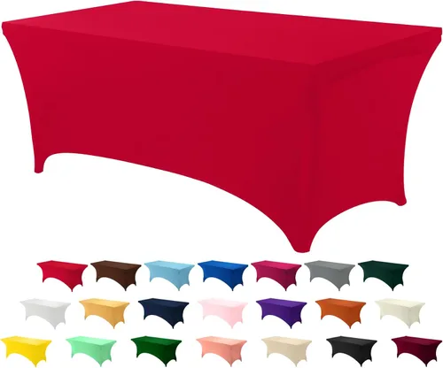 Vista 24 de Utopia Kitchen Mantel rectangular de spándex de 4 pies [1 unidad, negro] 200 GSM elástico, ajustado, lavable y resistente a las arrugas, cubierta