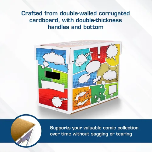 Vista 4 de (1) BCW Art POW! Caja chica para almacenamiento de cómics - Con capacidad de 150-175 cómics - BCW-BX-SHORT-ART-POW 1 Paquete