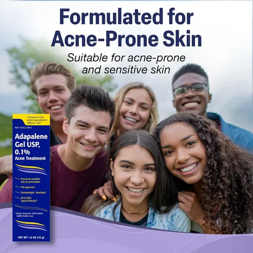 Vista 5 de TARO Adapalene 0.1% USP Gel, sin parabenos, tratamiento facial con retinoides propensos al acné para pieles sensibles, fuerza de prescripción