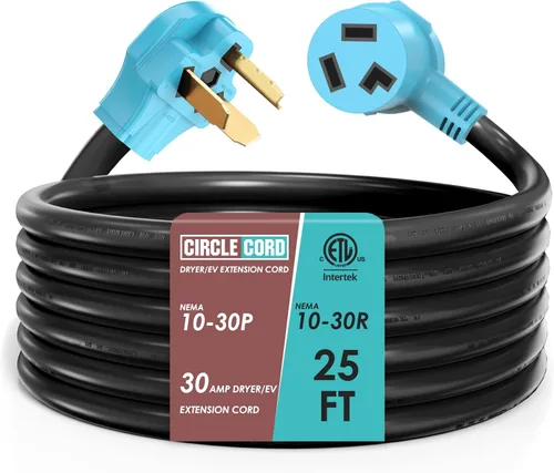 Vista 8 de CircleCord Cable de extensión de carga para secadora de 3 puntas y 15 pies