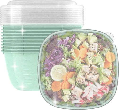 Vista 10 de Bentgo Prep - Tazones con 1 compartimento con tapas de ajuste personalizado, reutilizables, para microondas, duraderos, sin PFAS y BPA, aptos