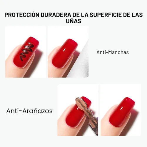 Vista 5 de CANNI - Juego de 2 capas de esmalte de uñas de gel sin necesidad de limpieza y capa base, acabado brillante, duradero, esmalte de uñas de gel
