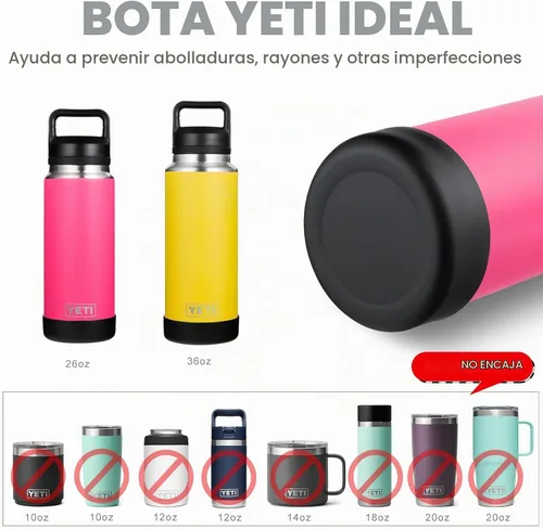 Vista 4 de Funda de silicona para la parte inferior de la bota para botellas YETI Rambler de 36 oz, parachoques con cancelación de ruido, cubierta protectora