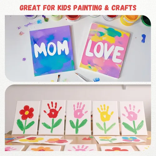 Vista 5 de Simetufy Paquete de 12 Tableros de Lienzo Pequeños para Pintura de 4 x 6 pulgadas - Paneles de Mini Lienzo de 100% Algodón sin Ácidos Imprimados