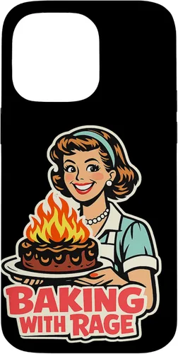 Vista 21 de Baking with Rage Retro 1950s Housewife Pop Art Humor Case for iPhone 17