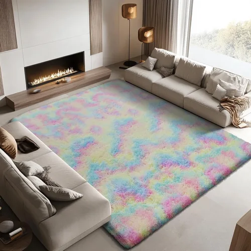 Vista 67 de Alfombras pequeñas de 2 x 3 pies, alfombra negra para dormitorio, alfombra moderna de pelo largo, alfombra pequeña, alfombra de noche esponjosa