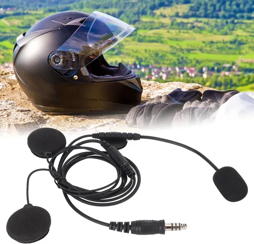 Vista 6 de Emoshayoga Auricular para casco de motocicleta, transmisión estable de 0.276 in. Enchufe de radio bidireccional, micrófono, sonido claro, a prueba