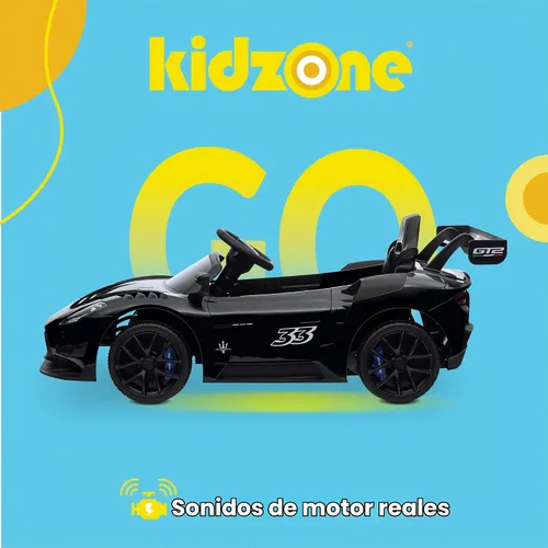 Vista 2 de Kidzone Maserati GT2 - Auto de paseo con licencia para niños de 3 a 6 años Negro