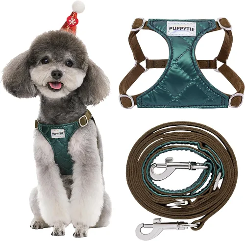 Vista 11 de Puppytie XXS - Arnés y correa para cachorro, rosa brillante, XXS (2.2–6 libras) Puppy Harness for Small Dogs, Designer Extra Small Dog Harness