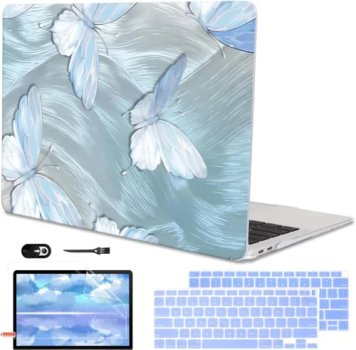 Vista 18 de Funda para MacBook Air de 13 pulgadas 2021 2020 2019 2018 para Mac A2337 M1 A2179 A1932 Funda con Touch ID, funda rígida de plástico