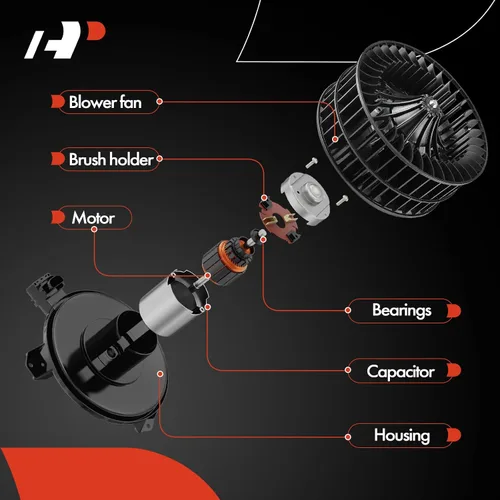 Vista 4 de A-Premium Motor del ventilador del calentador de HVAC delantero con jaula del ventilador Compatible con Nissan Pathfinder 1996-2004, Maxima