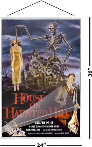 Vista 2 de House On Haunted Hill - Movie Poster (Vincent Price - Regular Style) (Size: 24" x 36") (Laminated Poster & Clear Hanger)