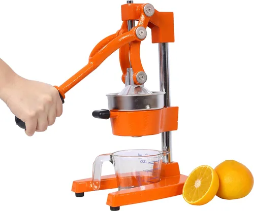 Vista 10 de Exprimidor comercial de cítricos de hierro fundido, prensa manual extra grande de jugo de naranja, exprimidor de mano resistente