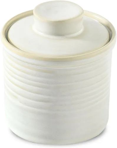 Vista 9 de HASENSE Vajilla de mantequilla de cerámica con tapa, plato de mantequilla para encimera con línea de agua, contenedor francés de mantequilla